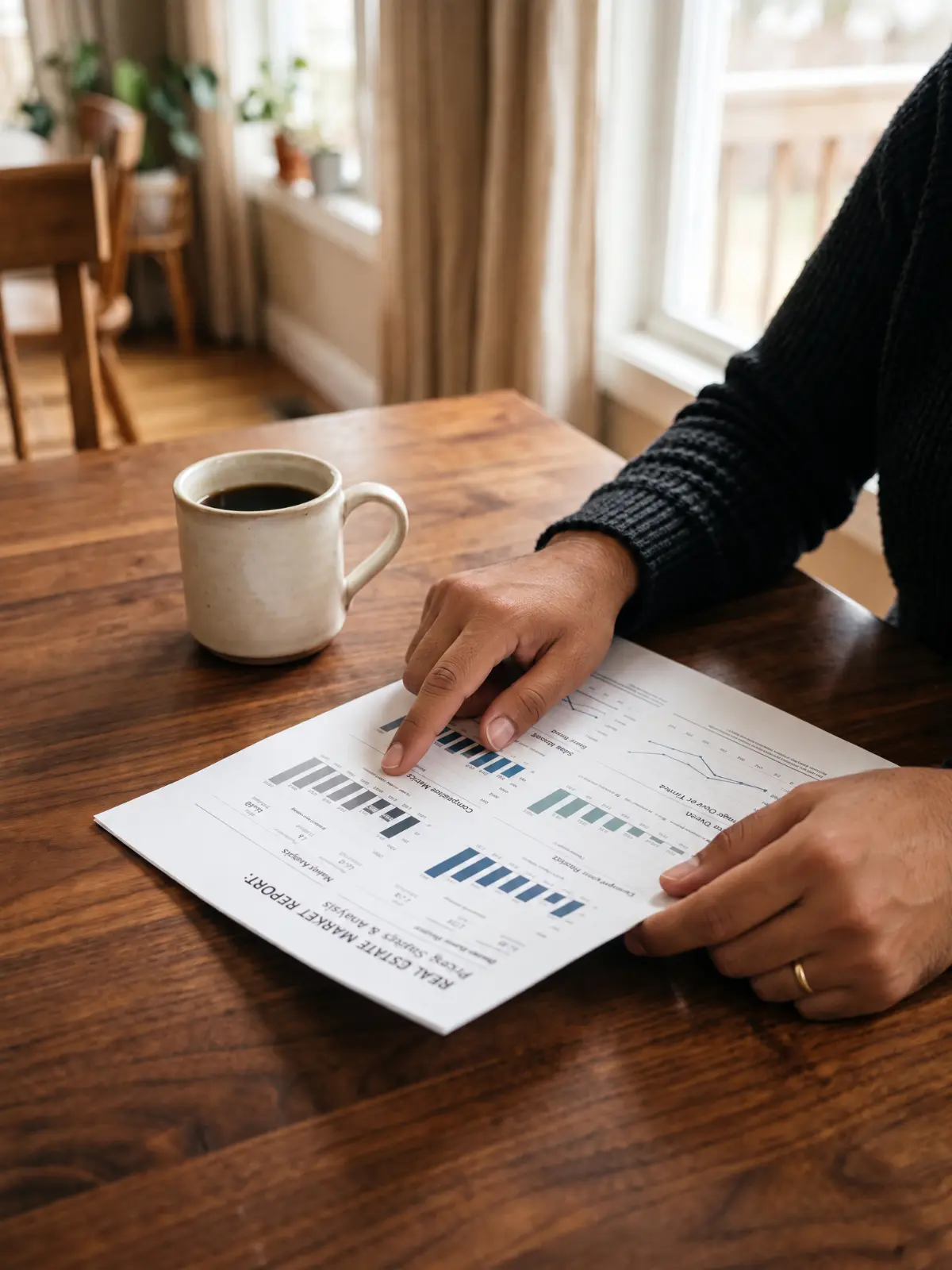 Reviewing market data and comparable sales to set a fair listing price.